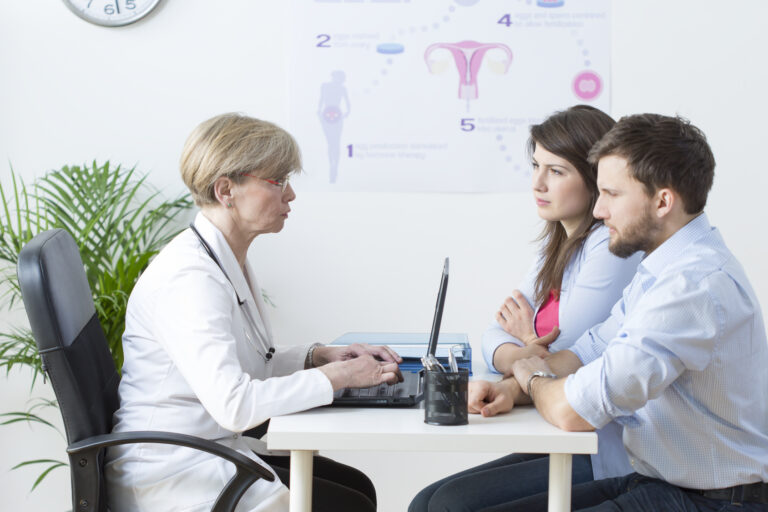 Young couple visiting a gynecologist